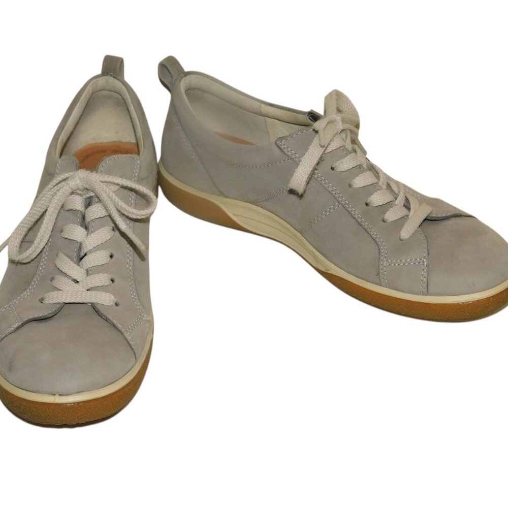 Ecco Gray Leather Sneakers Size 38 US Size 7.5